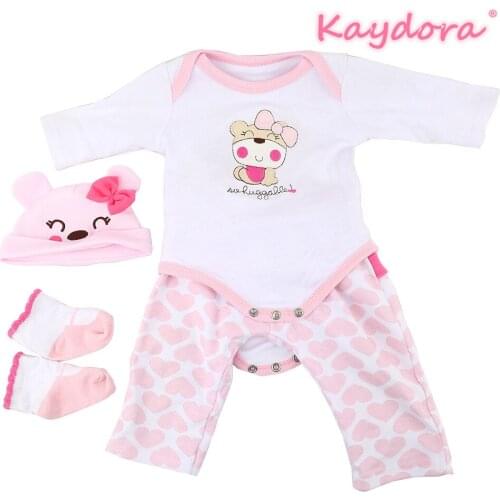 Reborn Baby Doll Pink dog Clothes Fit lol 20-22 inch Reborn Bebe Dolls Pajama DIY 0-3 Month baby girl clothes KAYDORA