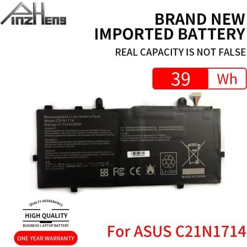 PINZHENG C21N1714 Laptop Battery For ASUS C21N1714 Vivobook TP401CA TP401NA Series Replacement Batterie For ASUS Laptop Battery
