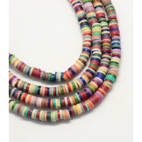 5mm Flat Round Handmade Polymer Clay Heishi Beads Colorful Disc Loose Spacer Beads for Jewelry Making DIY Necklace Bracelet
