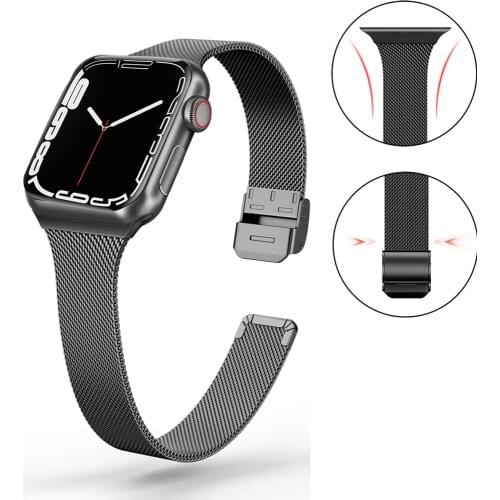 Slimming milanese loop strap for Apple watch band 38mm 40mm 44mm 40mm iwatch apple watch 5/4/3/2/1 42 44 mm metal watchband