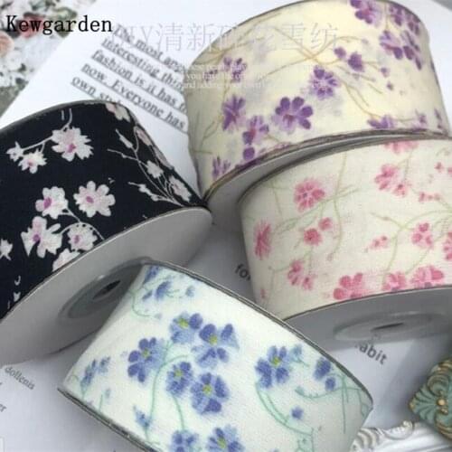 Kewgarden DIY Hair Bows Accessories Gift Packing Flower Chiffon Ribbon Handmade Tape Crafts 1-1/2" 38mm Wholesale 25 Yards