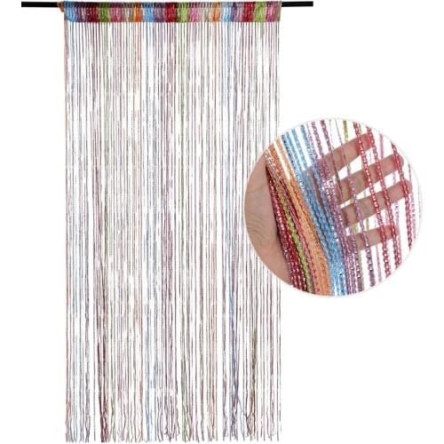 String Curtain Panels Hanging Beaded Curtain Door Fly Screen Room Divider Net Wall Decoration Easy To Hang for Party Home