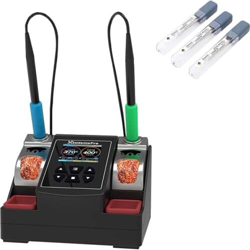 Xsoldering Pro Lead-free Soldering Station Double Handle 2.5S Rapid Heating Soldering Iron Kit for JBC C210 C245 Series Iron Tip