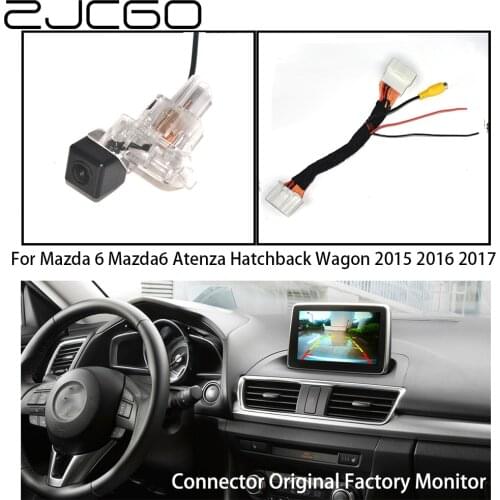 ZJCGO HD Car Rear View Reverse Back Up Parking Camera Upgrade Original Car OEM Monitor for Mazda 6 Mazda6 Atenza Hatchback Wagon