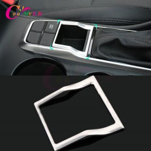 1Pc Stainless Steel Handbrake Decoration Trim Shift Pedal Cover Water Cup Sticker For Hyundai Tucson 2015 2016 Car Accessories