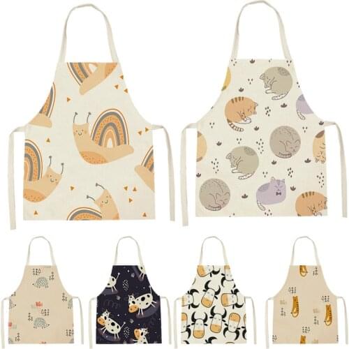 1 Pieces Cute Little Cow Print Clean Art Apron Home Cooking Kitchen Apron Chef Anti-Greasy Dirt Resistant And Easy To Clean