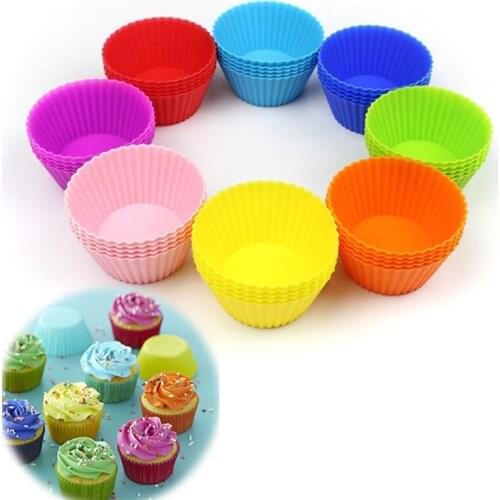 1PCS Silicone Muffin Cupcake Mold Round Shape Silicone Cupcake Cups Mould Bakeware Maker Mold Tray Baking Cup Liner Molds