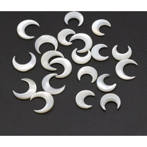 10pcs Natural Freshwater White Shell Beads Crescent Shape Shell Loose Beads for Making Jewerly Necklace Gift Size 10x10 12x12mm