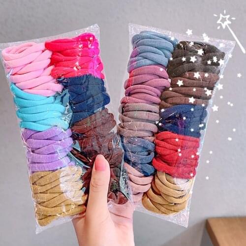 100/50pcs Kid Small Hair Ties Baby Children Headband Colorful Elastic Hair Band Girls Nylon Scrunchie Hair Rope Hair Accessories