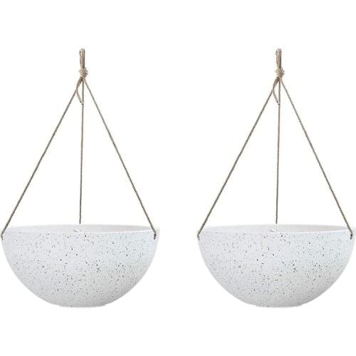 2PCS Hanging Planters for Indoor Plants - Flower Pots Outdoor Garden Planters and Pots,Speckled White