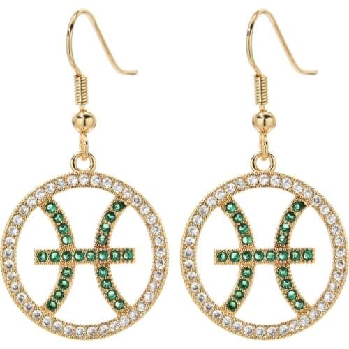 2020 new fashion Pisces micro-set zircon earrings suitable for women / girls sweet romantic wedding party jewelry earringsER-343