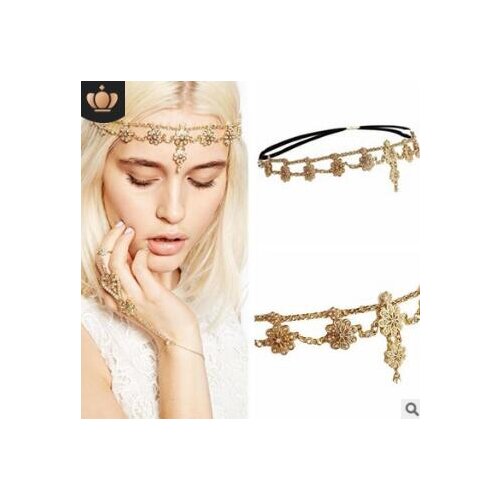 30pcs/lot DIY Alloy Multi Elasticity Pearl Head Chain Flowers Tassel Frontlet Drill Headbands Hair Styling Tools Accessory HA926