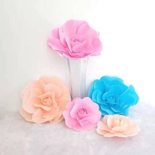 5 Pieces of Artificial Flower Foam Flat Large Roses for Wedding Stage Family Party Decoration Wedding Decoration