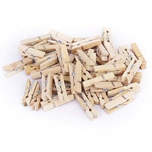 50pcs Wholesale Very Small Mine Size 25 x3mm Mini Natural Wooden Clips For Photo Clips Clothespin Craft Clips Christmas