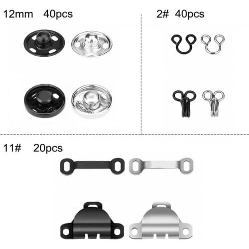 50Pcs Hooks Eyes Sewing Hook Eye Sew-on Snaps Buttons Closures with Storage Box
