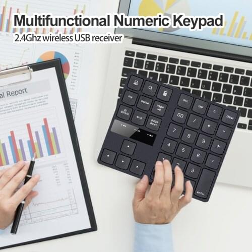 35 Keys Wireless Digital Keyboard 2.4GHz Numeric Keypad for Accounting Teller Professional Ultra-slim Wireless Keyboard