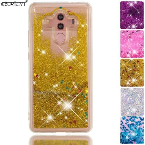 Glitter Case for Huawei Mate 10 Pro Cute Dynamic Liquid Quicksand Phone Cover BLA-L09 BLA-L29 Soft Silicone Fitted Phone Cases