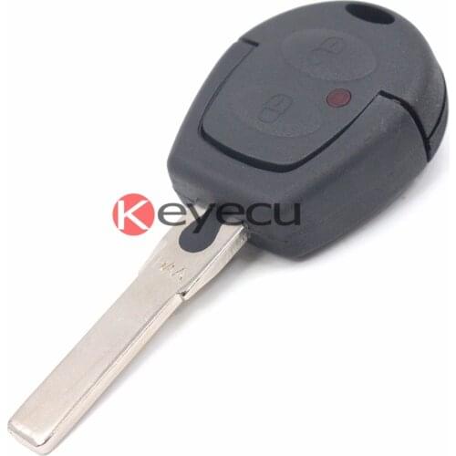 Keyecu For Volkswagen VW Passat Polo Golf Sharan Bora 2 Buttons Remote Key Shell Case Fob With Uncut Blade