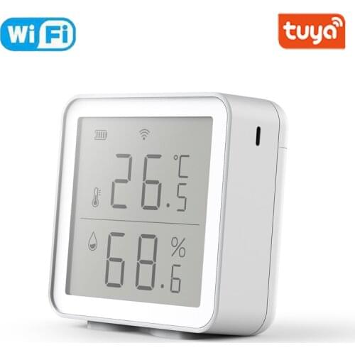 Tuya WIFI Temperature and Humidity Sensor Indoor Hygrometer Thermometer Detector With LCD Display Support Alexa Google Assistant