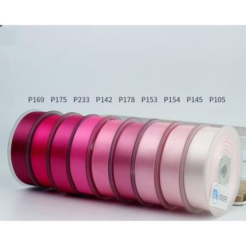 6/9/15/19/25/38/50mm100yards Double Face Satin Ribbon Pink for Party Wedding Decora Handmade Rose Flowers Belt Top Quality