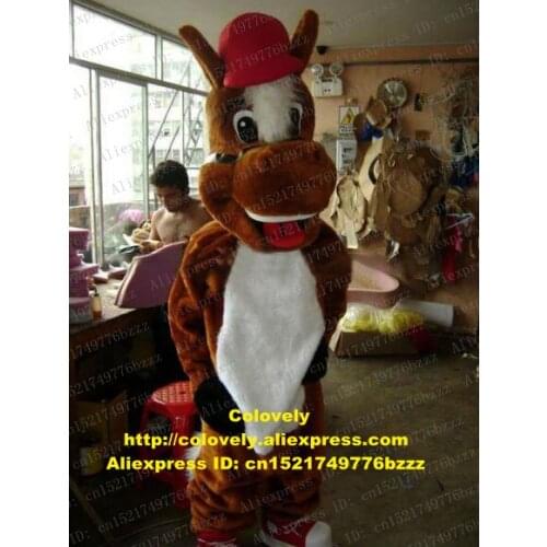 Brown Steed Courser Stallion Caballo Bronc Horse Pony Mascot Costume Adult Character Play Games Mark The Occasion zz7265