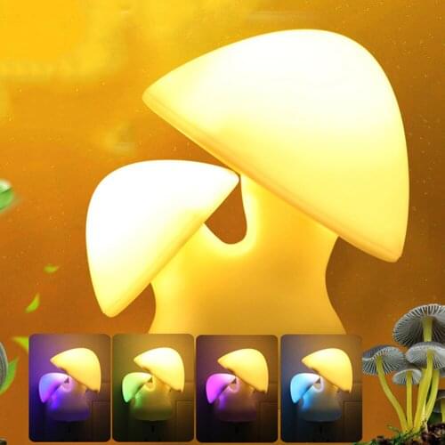 Lovely Mushroom Night Light Induction Dream Fungus LED Lamp 7 Colour Style Comfort Nursing Mini Decor Baby Kids Night Lights