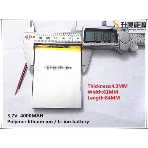 2pcs [SD] 3.7V,4000mAH,[436184] Polymer lithium ion / Li-ion battery for TOY,POWER BANK,GPS,mp3,mp4,cell phone,speaker