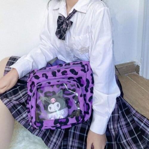 Kawaii Ita Bag Leopard Print Crossbody Mini Plush Itabag Women Cute Dhoulder Bag For Badge Dolls Anime Purse