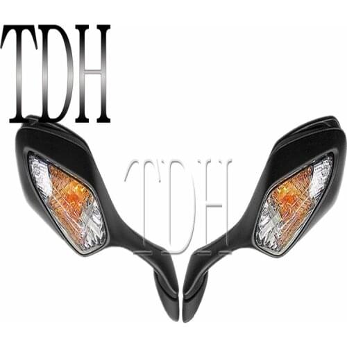 Motorcycle Black Rear View Mirrors Amber Turn Signal Indicator Side Mirror for Honda CBR 1000RR CBR1000RR 08-12