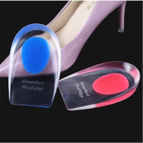 Soft Silicone Heel Pads Orthotic Insoles Support Cup Gel Shock Cushion Increased Plantar Half-height Insole Pad 100pair