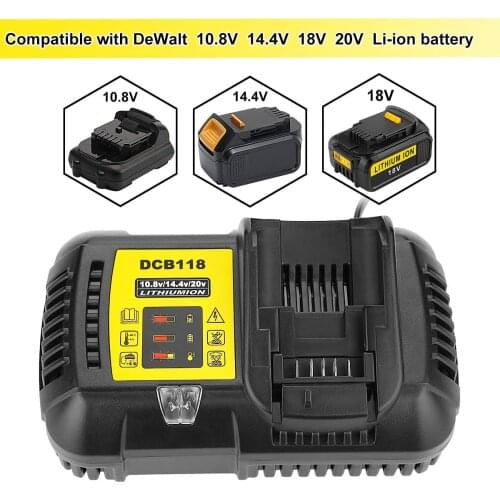 Newest Fast Charger 4.5A DCB118 DCB101 for Dewalt 12V 14.4V 20V Li-ion Battery high quality