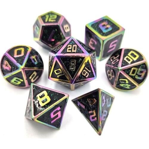 New upscale dnd dice set 7pcs/Set dados rpg metal polyhedral dice dobbelstenen dados rol dice d6 d4 d8 d10 d12 d20