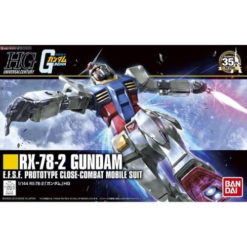 Original Bandai HG HGUC 191 1/144 RX-78-2 Number one player Freshman Gundam Assembly Action Figureals Model Dolls