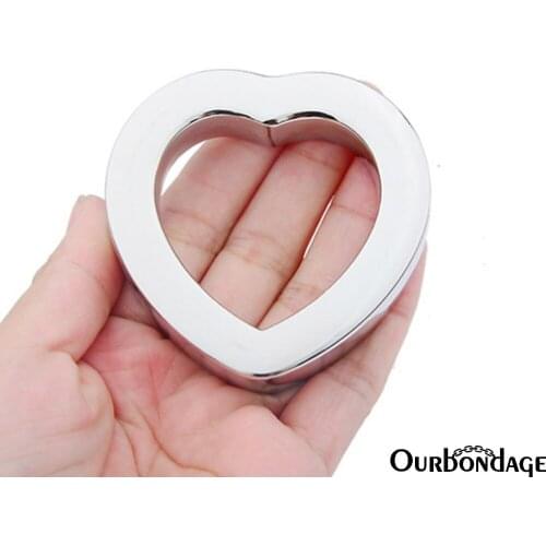 Ourbondage Heart Shape Alloy Ball Stretcher Scrotum Pendant Restraint Penis Traning For Men Gay Sex Toy