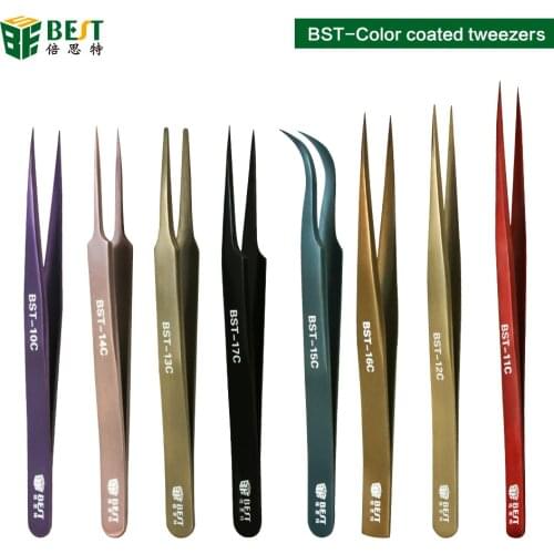 Professional Stainless Steel Tweezers Precision Anti-static Maintenance Repairing Tools for Phone Eyelash Extension Pinzas