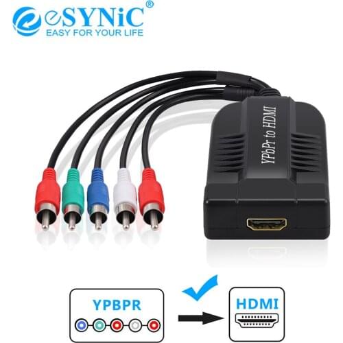 ESYNiC Portable YPBPR To HDMI Converter YPBPR RGB Component Video Audio To HDMI Converter Adapter Male For PS3 XBOX 360 HDTV PC