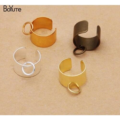 BoYuTe (100 Pieces/Lot) Simple Plain Fashion Ear Cuff Earrings Jewelry Antique Bronze Silve Plated Ear Cuff with Loops Wholesale