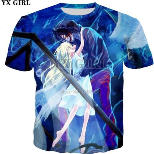 YX GIRL Drop shipping 2018 summer New Fashion 3D t shirt Game Angels of Death Character print Mens Womens Casual T-Shirt