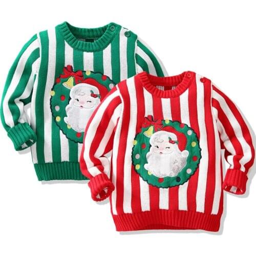 Christmas Baby Girls Boys Sweater Kids Pullovers Tops Baby Boys Girls Pullover Cartoon Sweater Autumn Winter Clothes