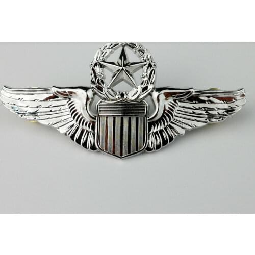 Silvery USAF Command Pilot Wings 3.0'' US Air Force Master Aviator Badge Pin Military Store