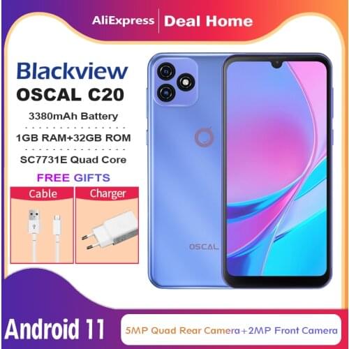 BLACKVIEW OSCAL C20 Smartphone 6.088" 1GB+32GB Cellphone 3380mAh Android 11 3G Mobile Phone Face Unlock Celular Dual Camera