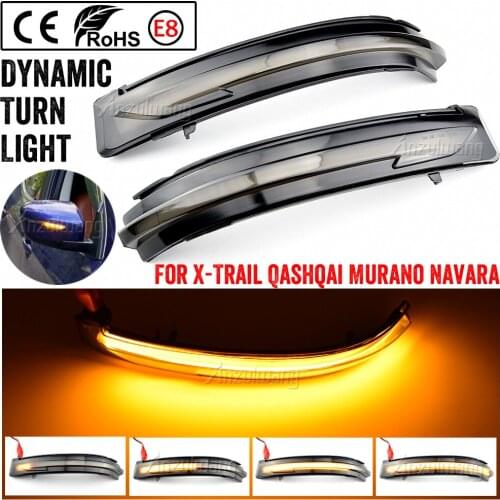 LED Side Mirror Dynamic Turn Signal Sequential Light For Nissan X-Trail T32 Rogue Qashqai J11 Murano Z52 Juke Navara Pathfinder
