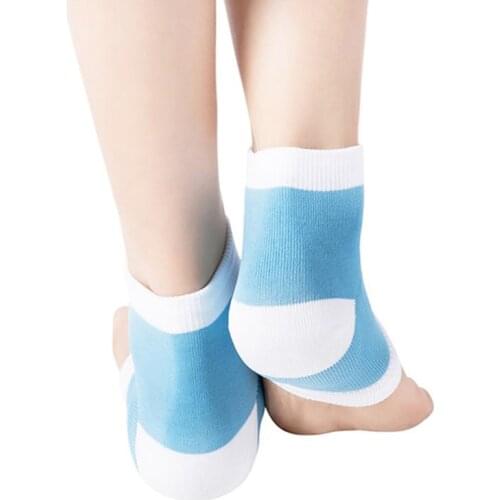 2Pcs Moisture Cracked Heel Socks Silicone Gel Sock Heel Protection Sleeve Moisturizing Heel Pain Cushion Ankle Sock