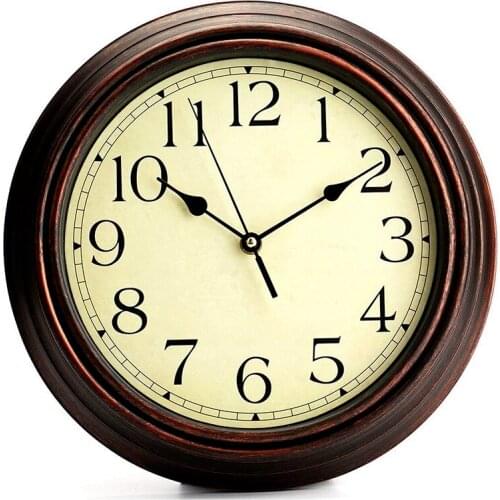 Vintage 12-Inch Round Wall Clock Classic American Retro Clock Mechanism Living Room Silent Creative Classic Clocks