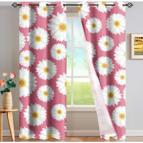 Vintage Floral Printing Window Curtain Blackout Curtains for Kids Girls Adults Bedroom Tatami Bed Living Room 2 Panels