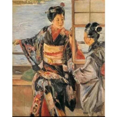 Japanese classical woman new 5d diy diamond painting full square elephant diamond embroidery rhinestone round kits people decor