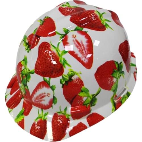 Hard Hat Strawberry Pattern Safety Helmet Outdoor Work Cap Construction Riding Traffic Miner Sport Helmets High Quality