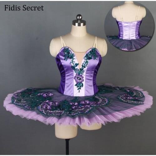 Female Purple Classical Pancake Ballet Tutu,Girls Ballerina Professional Concert Competition/Performance Stage Dance Costumes