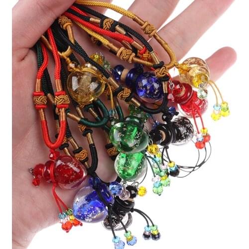1PCS Glass Essential Oil Bottle Necklace Aromatherapy Sweater Chain Pendant Necklace For Women Anniversary Baby Hair Bottle