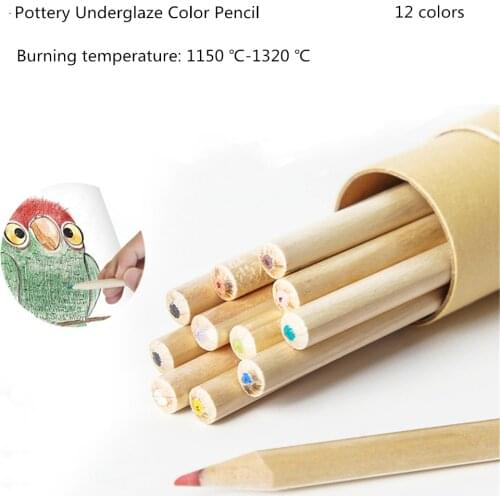 12 Color Pottery Underglaze Color Pencil Pottery DIY Painting Hand-painted Hook Line Underglaze Color Lead Powder Pen